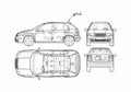 Blueprint Skoda Fabia I 6Y) 5 door Hatchback 2000 A4 Photo Print