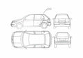 Blueprint Skoda Fabia I 6Y) Hatchback 1988 A4 Photo Print