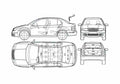 Blueprint Skoda Fabia I 6Y) Sedan 2005 A4 Photo Print