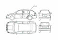 Blueprint Skoda Fabia I 6Y) Wagon 2005 A4 Photo Print
