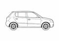 Blueprint Skoda Fabia II Hatchback 2007 A4 Photo Print