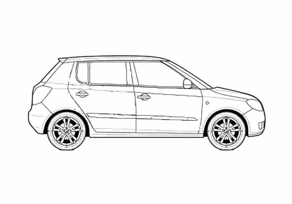 Blueprint Skoda Fabia II Hatchback 2007 A4 Photo Print