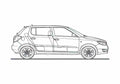 Blueprint Skoda Fabia RDi Hatchback 2008 A4 Photo Print