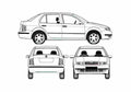 Blueprint Skoda Fabia Sedan 1999 A4 Photo Print