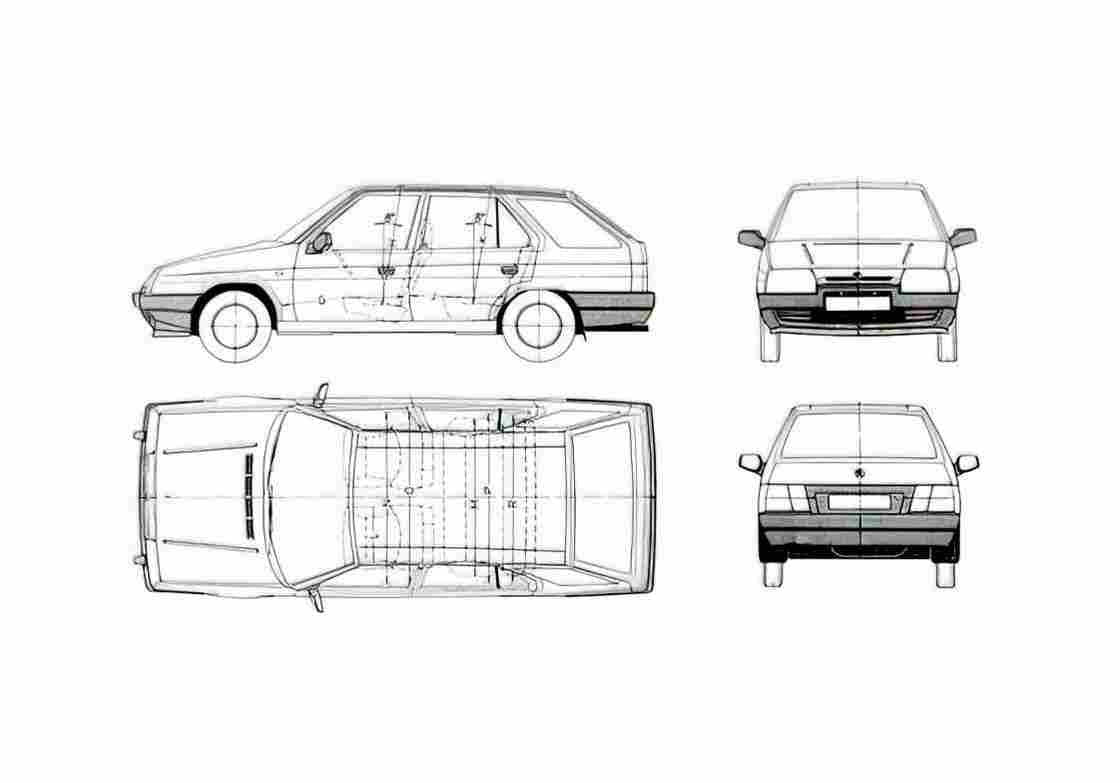 Blueprint Skoda Favorit Forman Wagon 1993 A4 Photo Print