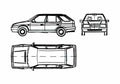 Blueprint Skoda Favorit Forman Wagon 2000 A4 Photo Print