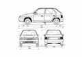 Blueprint Skoda Favorit Hatchback 1987 A4 Photo Print