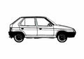 Blueprint Skoda Favorit Hatchback 2000 A4 Photo Print