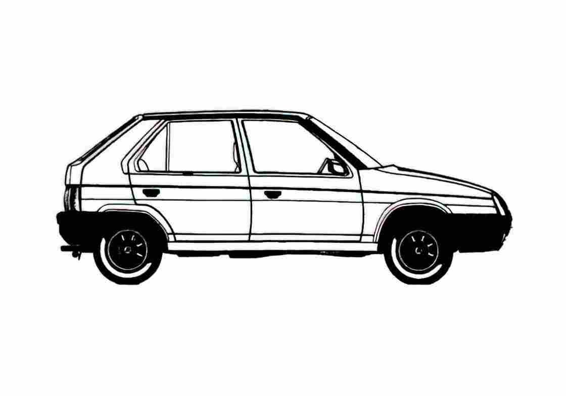 Blueprint Skoda Favorit Hatchback 2000 A4 Photo Print