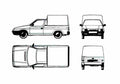 Blueprint Skoda Favorit Pick up 1990 A4 Photo Print