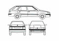 Blueprint Skoda Felicia Combi Wagon 1994 A4 Photo Print