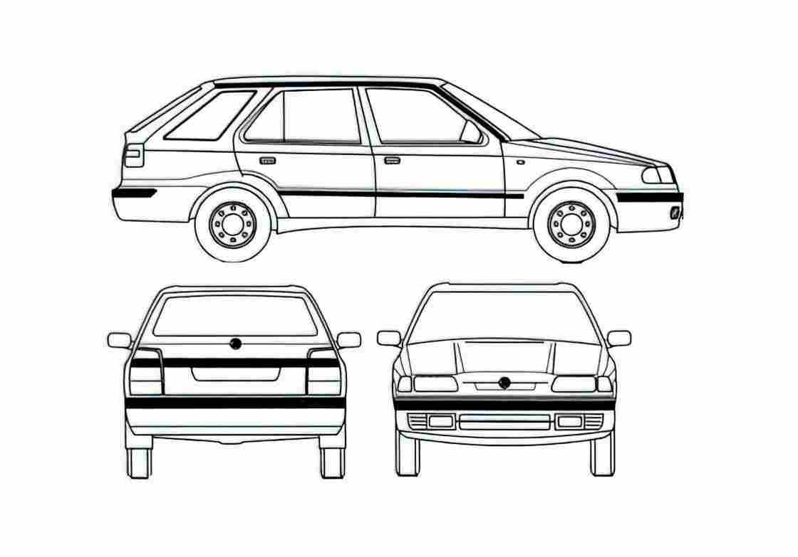 Blueprint Skoda Felicia Combi Wagon 1994 A4 Photo Print