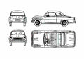 Blueprint Skoda Felicia Coupe 1959 A4 Photo Print