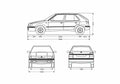 Blueprint Skoda Felicia I Hatchback 1997 A4 Photo Print