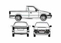 Blueprint Skoda Felicia Pick up 1994 A4 Photo Print