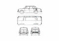 Blueprint Skoda MB1000 Sedan 1964 A4 Photo Print