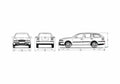 Blueprint Skoda Octavia Estate Wagon 2007 A4 Photo Print