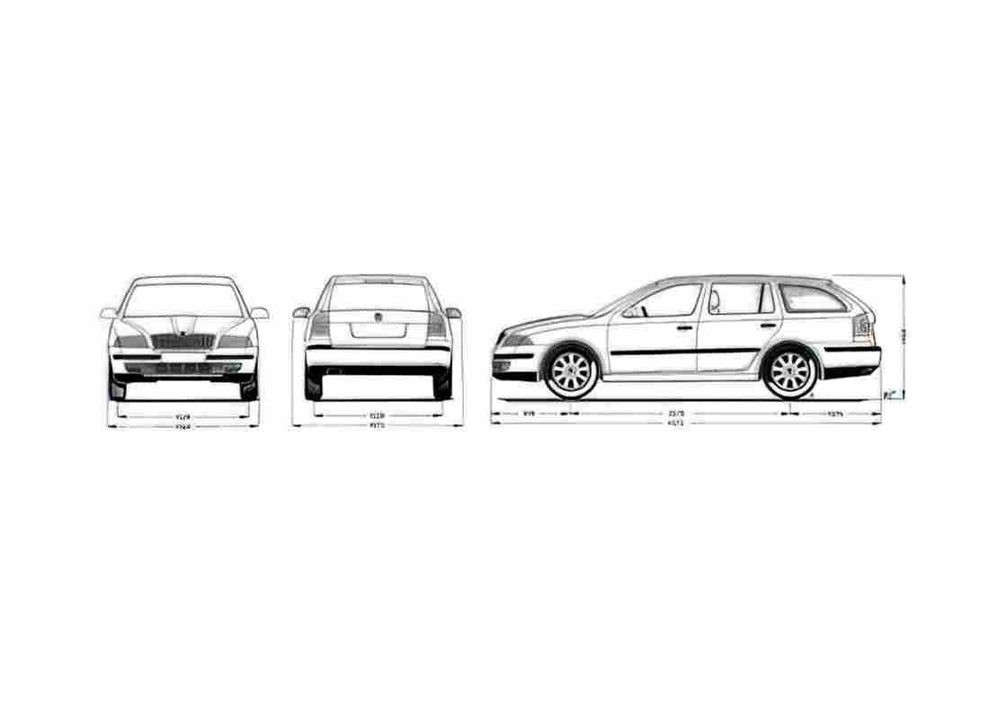 Blueprint Skoda Octavia Estate Wagon 2007 A4 Photo Print