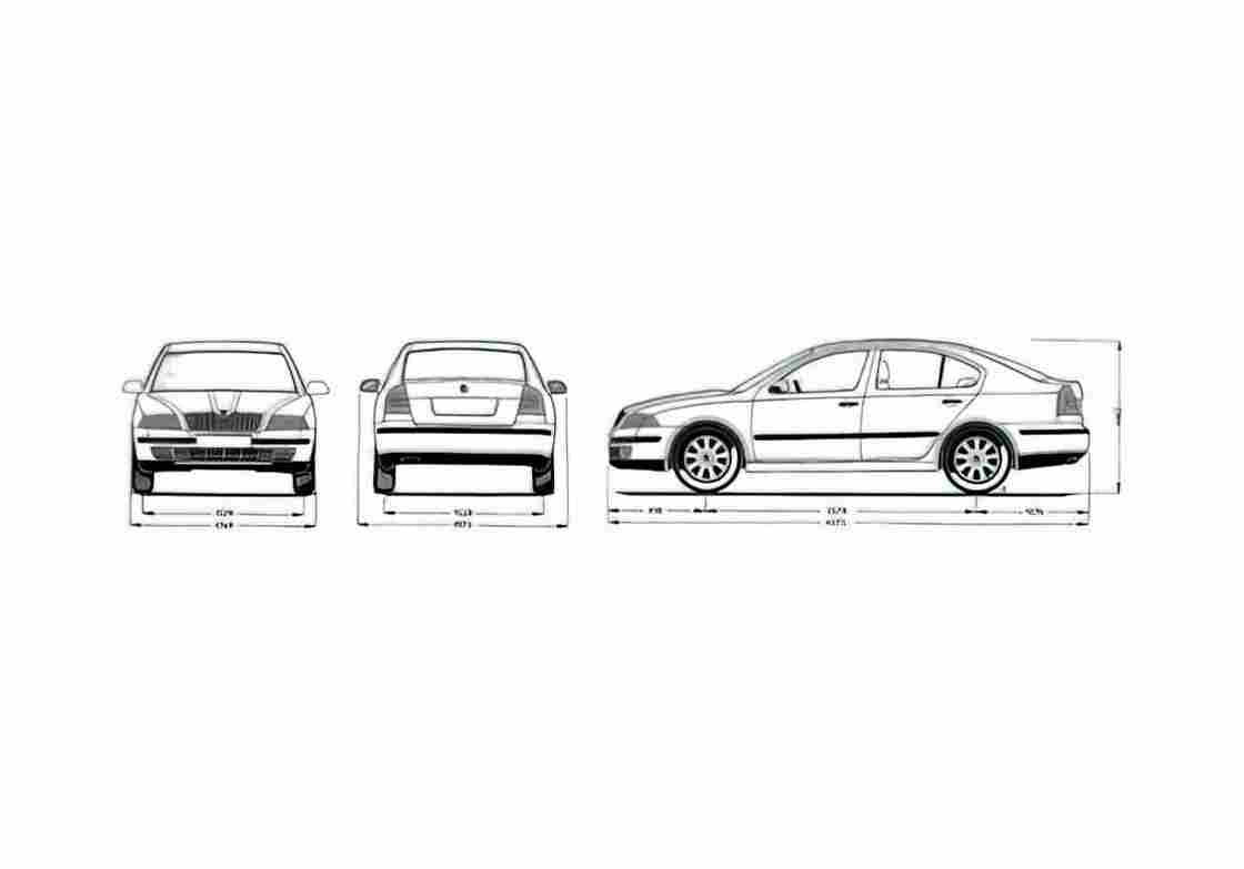 Blueprint Skoda Octavia Hatchback 2007 A4 Photo Print