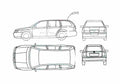 Blueprint Skoda Octavia I 1U) Combi Wagon 2000 A4 Photo Print