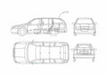 Blueprint Skoda Octavia I 1U) Combi Wagon 2005 A4 Photo Print