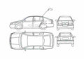 Blueprint Skoda Octavia I 1U) Hatchback 2000 A4 Photo Print