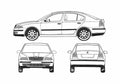 Blueprint Skoda Octavia II 1Z) Sedan 2005 A4 Photo Print