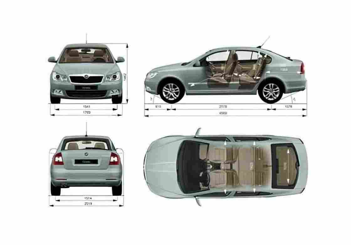 Blueprint Skoda Octavia II 1Z) Sedan 2008 A4 Photo Print