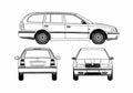 Blueprint Skoda Octavia SI Combi Wagon 1996 A4 Photo Print