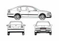 Blueprint Skoda Octavia SII Hatchback 2004 A4 Photo Print