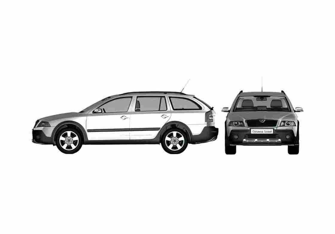 Blueprint Skoda Octavia Scout Wagon 2007 A4 Photo Print