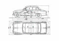 Blueprint Skoda Octavia Sedan 1962 A4 Photo Print