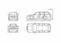 Blueprint Skoda Octavia Tour Wagon 2000 A4 Photo Print