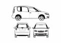 Blueprint Skoda Roomster Minivan 2007 A4 Photo Print