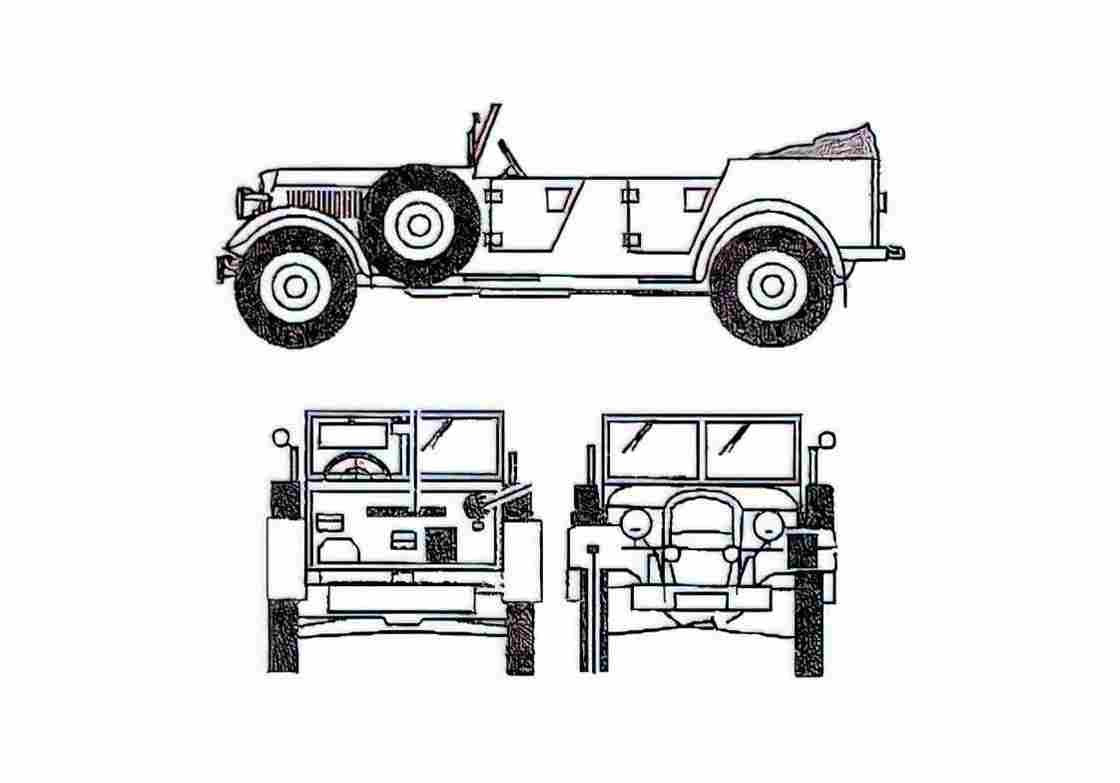 Blueprint Skoda SuperB Type 952 SUV 1941 A4 Photo Print