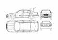 Blueprint Skoda Superb I B5) Sedan 2005 A4 Photo Print