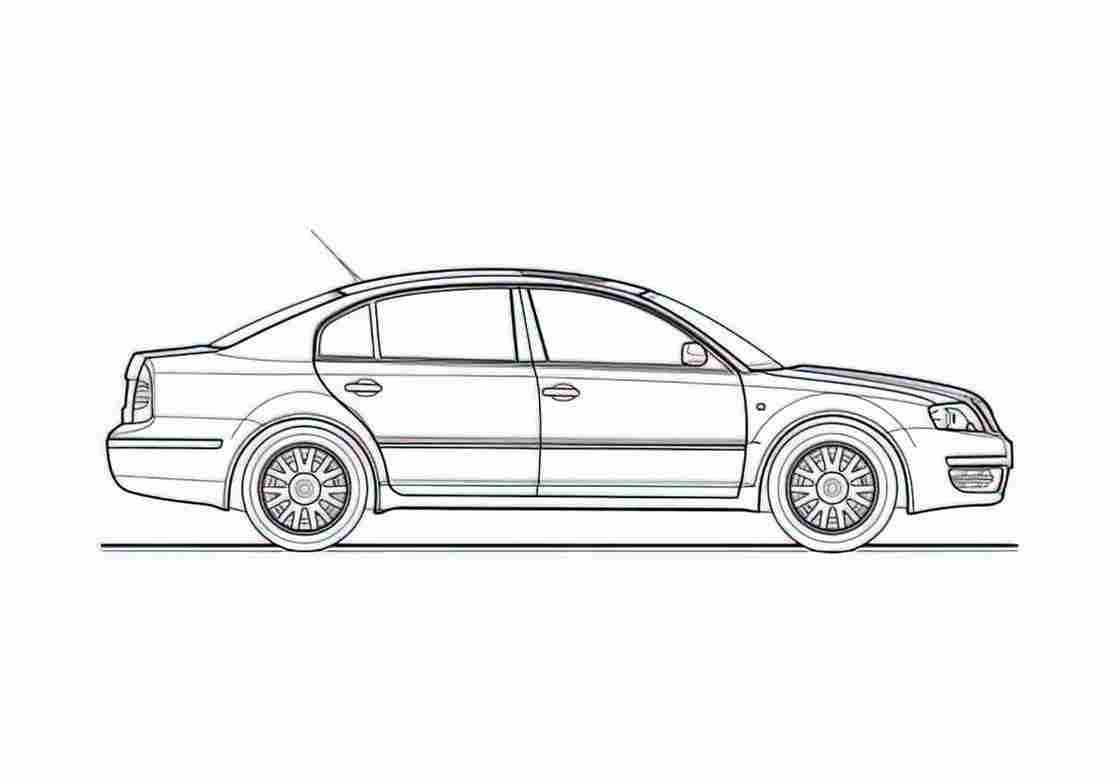 Blueprint Skoda Superb Sedan 2006 A4 Photo Print