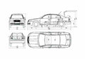 Blueprint Skoda Superb Sedan 2007 A4 Photo Print