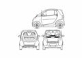 Blueprint Smart Fortwo Cabrio Cabriolet 2005 A4 Photo Print