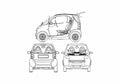 Blueprint Smart Fortwo Coupe 2005 A4 Photo Print