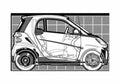 Blueprint Smart Fortwo Hatchback 2008 A4 Photo Print