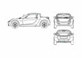 Blueprint Smart Roadster 2005 A4 Photo Print