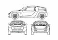 Blueprint Smart Roadster Coupe 2005 A4 Photo Print