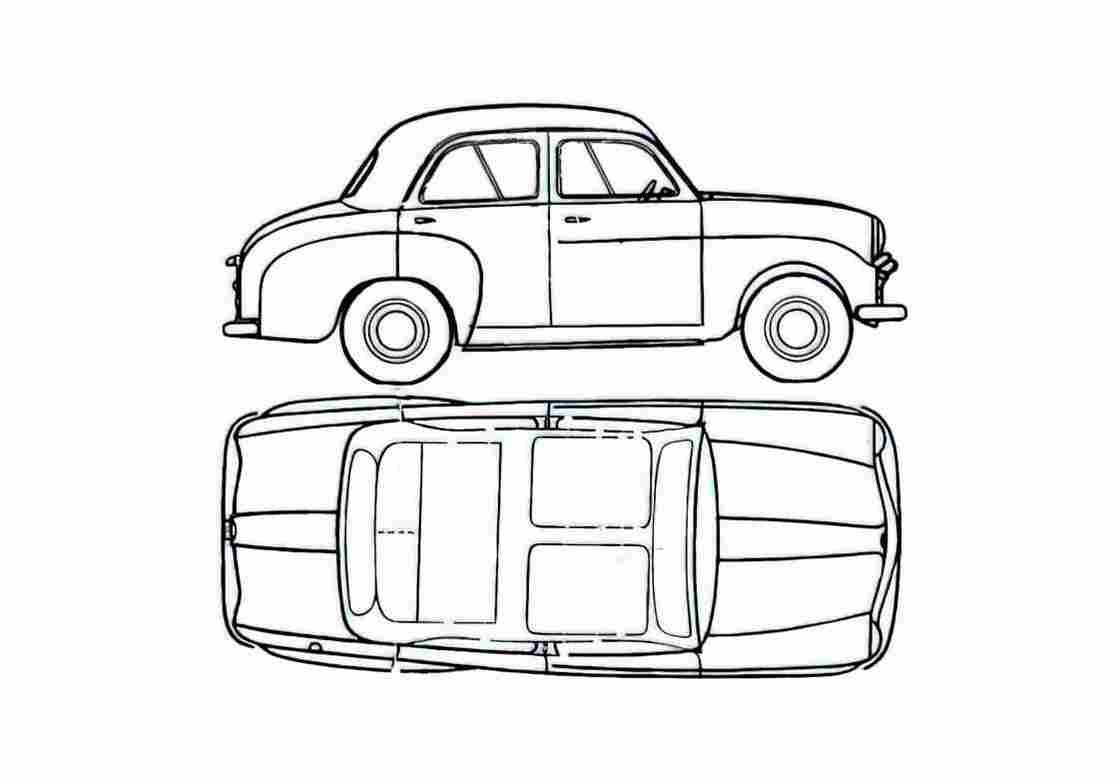 Blueprint Standard Eight Sedan 1956 A4 Photo Print