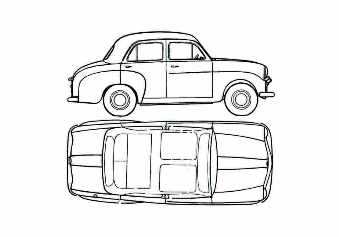 Blueprint Standard Ten Sedan 1956 A4 Photo Print