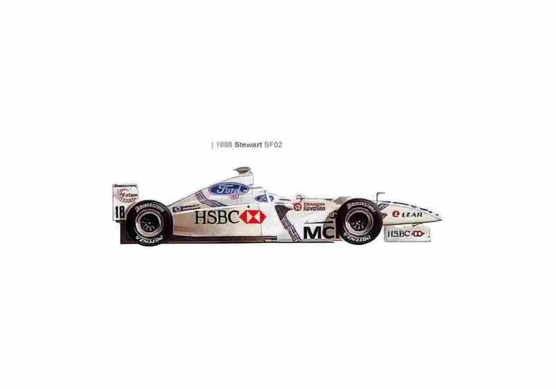 Blueprint Stewart SF02 F1 OW 1998 01 A4 Photo Print