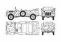 Blueprint Steyr 1500A SUV 1944 A4 Photo Print