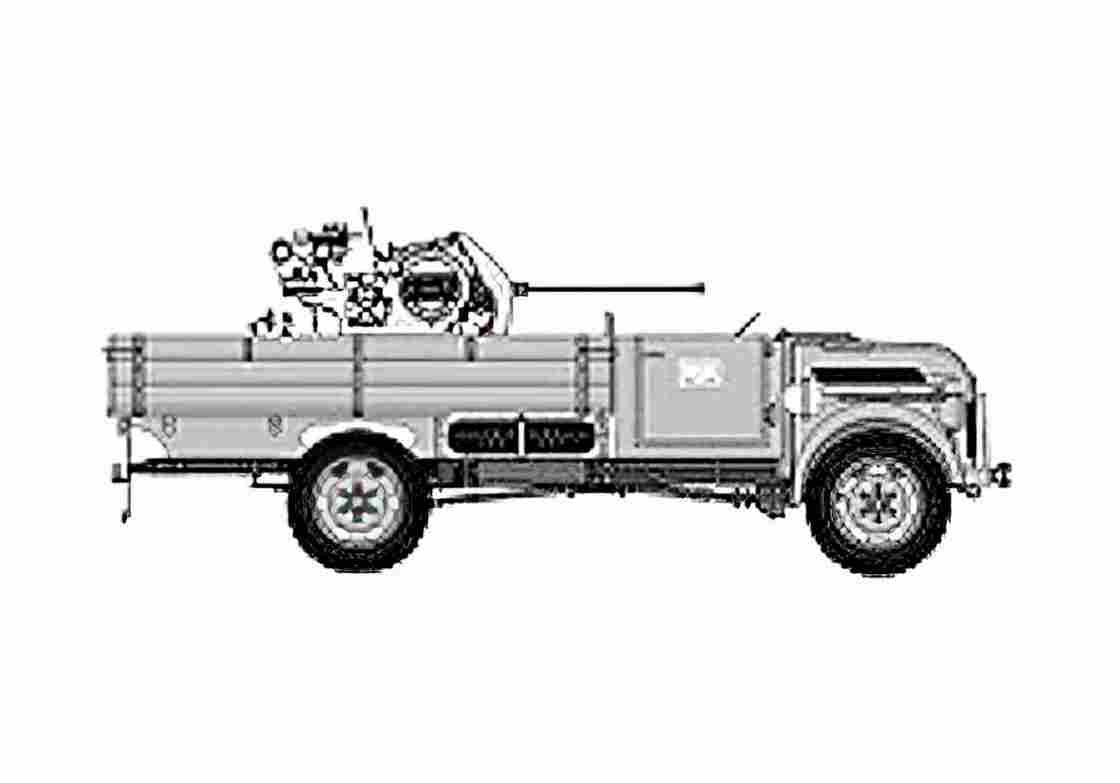 Blueprint Steyr 2000A 2cm Flak 38AA Gun Carrier Truck 1944 A4 Photo Print