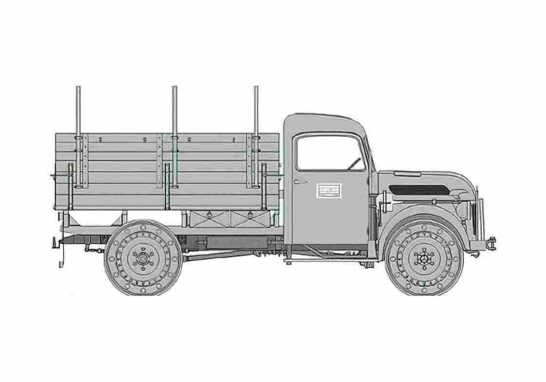 Blueprint Steyr 2000A Light Cargo Truck 1944 A4 Photo Print
