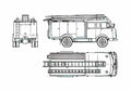 Blueprint Steyr Daimler Puch 680 Rosenbaue Fire Truck 1961 A4 Photo Print